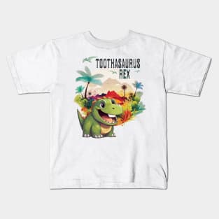 Toothasaurus Rex - king of the tooth Kids T-Shirt